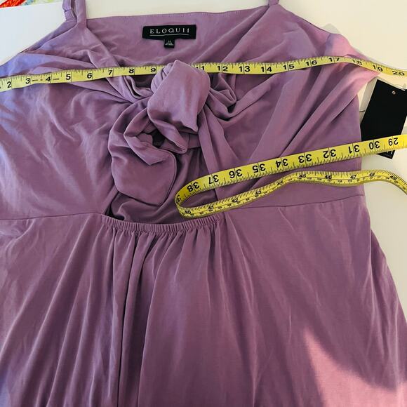 Eloquii Purple Tie Front Spaghetti Strap Maxi Dress Size 22 NWT - Picture 7 of 9